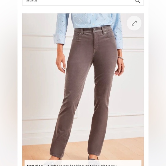 TALBOTS STRETCH CORDUROY STRAIGHT LEG PANTS Size 16 - Picture 1 of 8